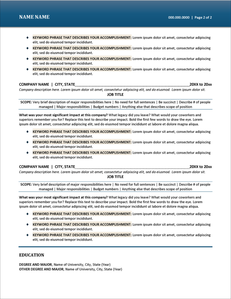 Modern & Eye-Catching Executive Resume Template