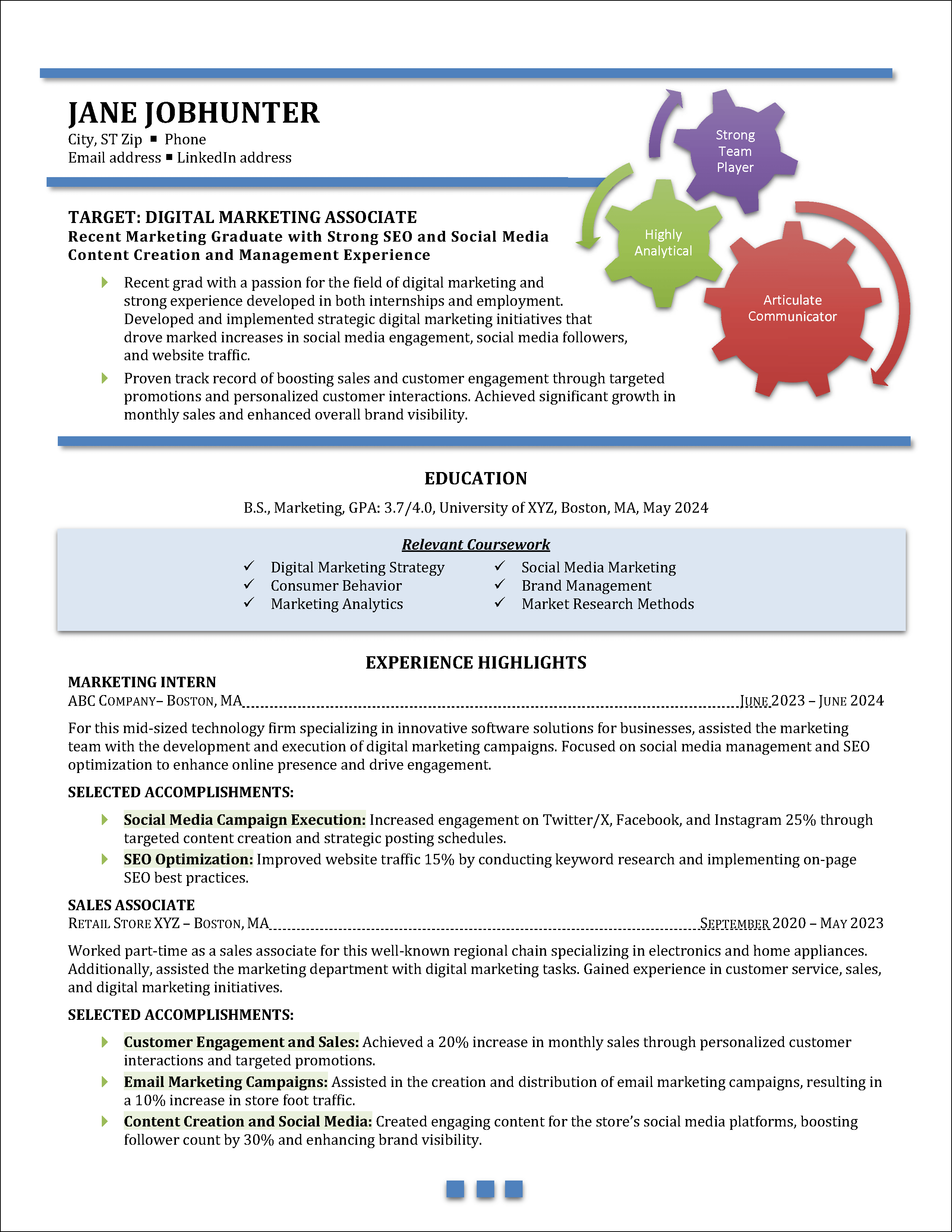 Example Resume 2 with Resume Template