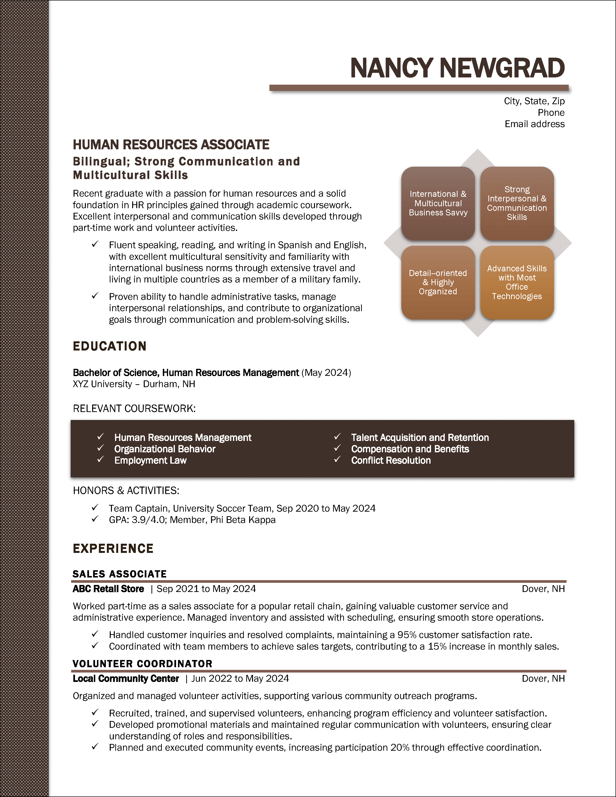 Example Resume 4 with Resume Template