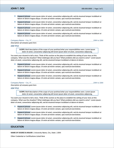 Flexible Resume Template for Professionals and Executives