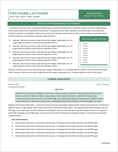 Functional Format Resume Template for MS Word