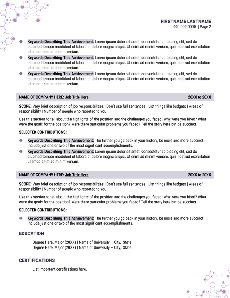 Job-Winning, Custom-Designed Resume Template for Technical Jobs