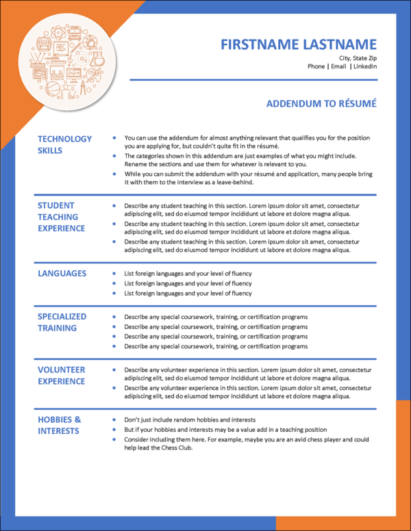 How To Use a Resume Addendum Template In Your Job Search