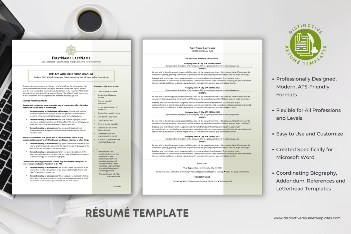 combination resume word template