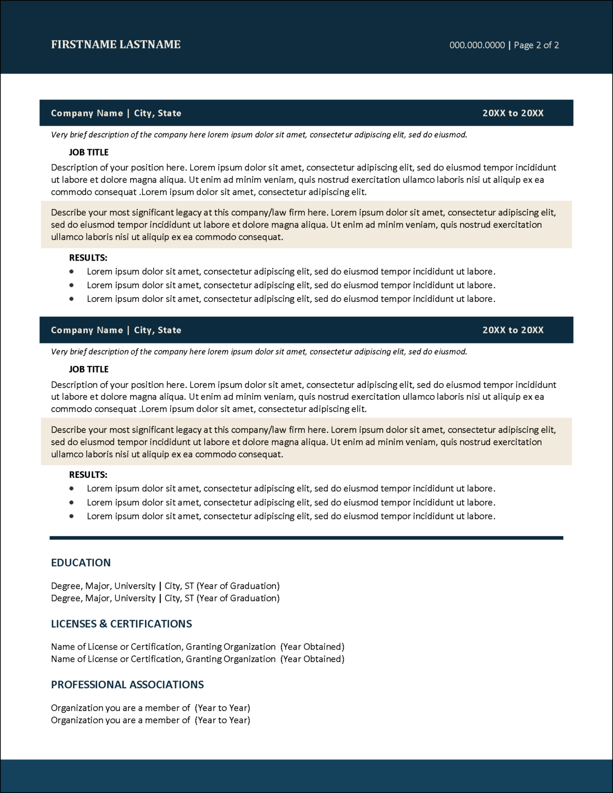 Coordinating Career Templates for Lawyers, Attorneys, Paralegals and Others