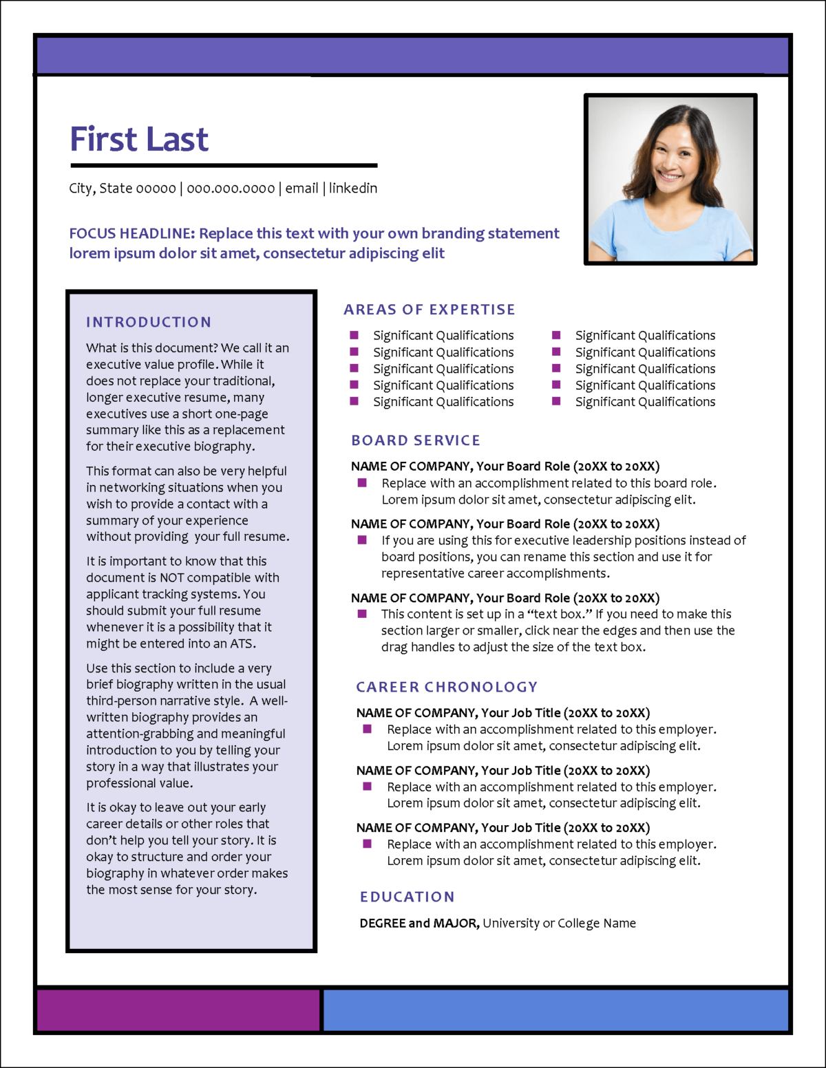 One-Page Resume Templates for Networking | Distinctive Templates