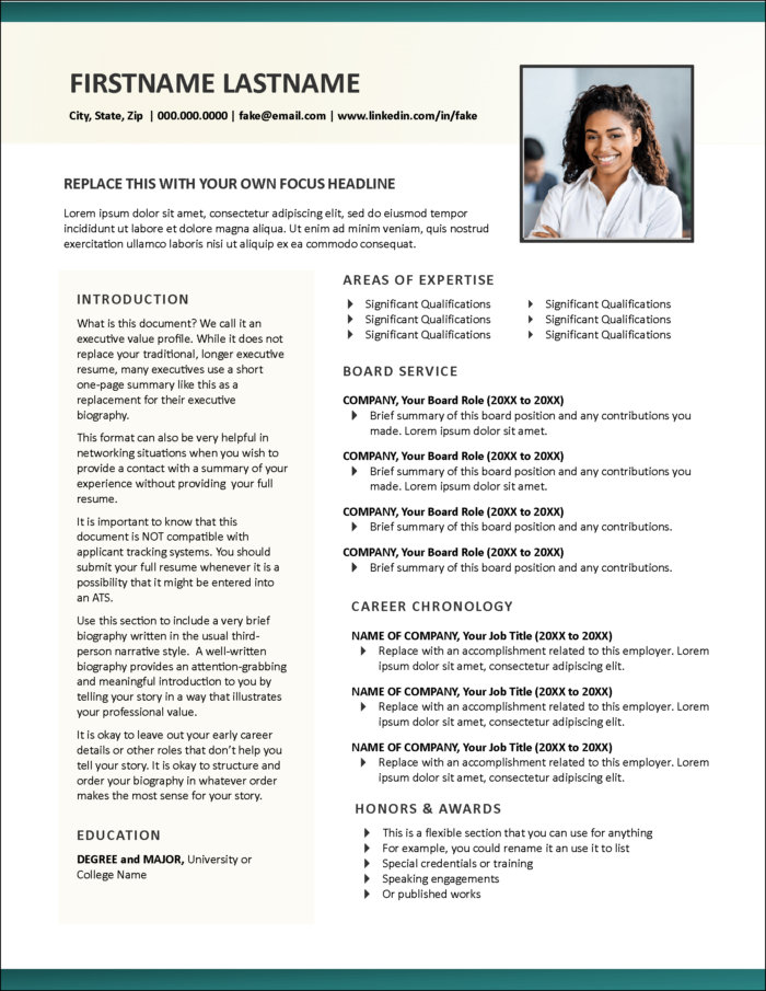 Hybrid Value Profile Template