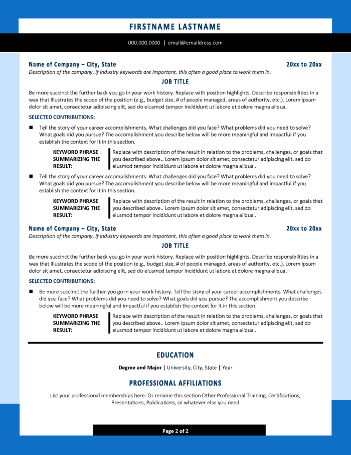 Professional Modern Resume Page 2