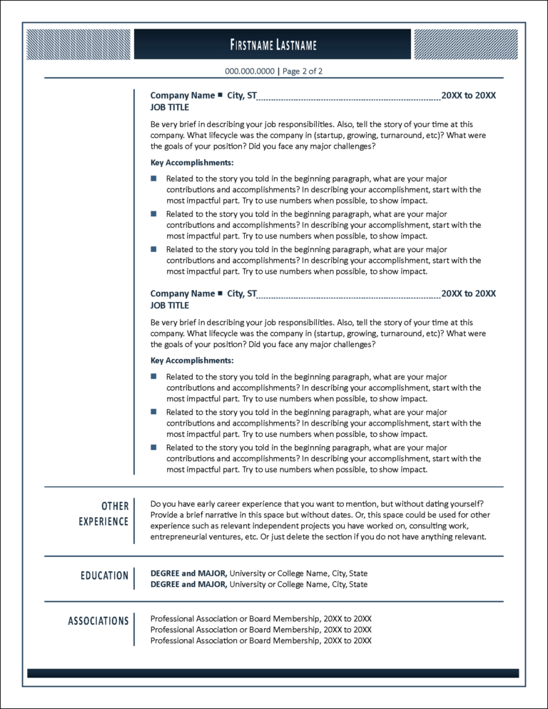 Traditional, Structured Resume Template with Modern Touches ...