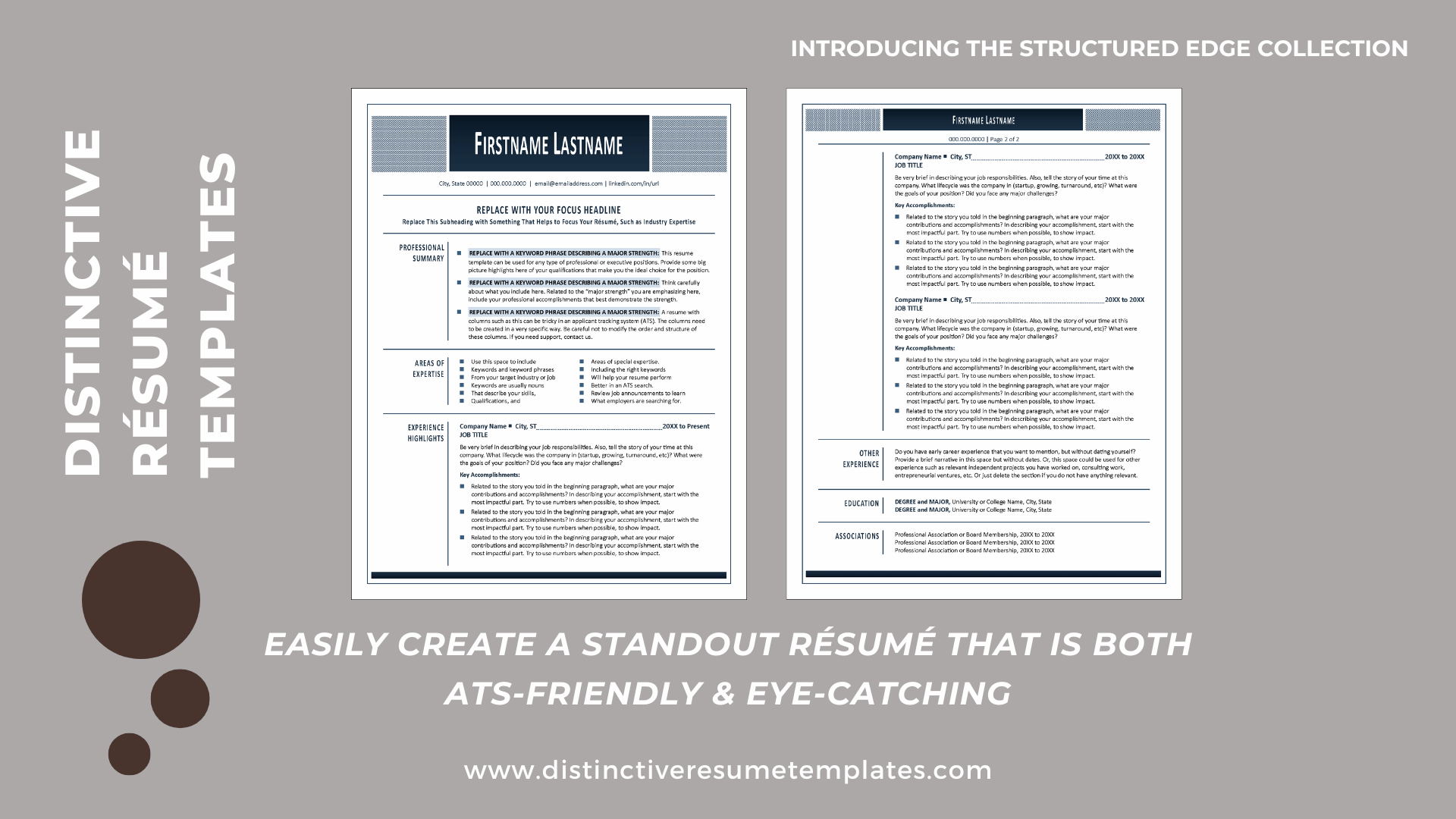 Traditional, Structured Resume Template with Modern Touches ...