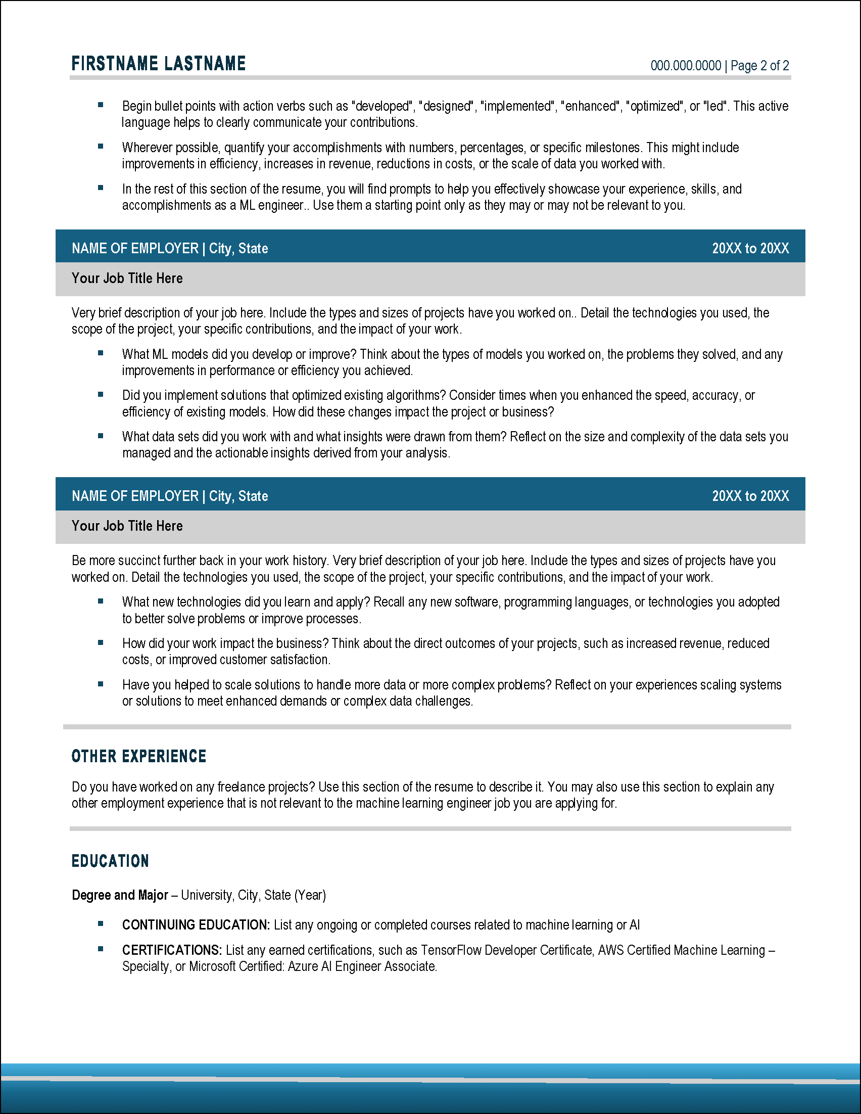 AspireAI Machine Learning Engineer Resume Page 2