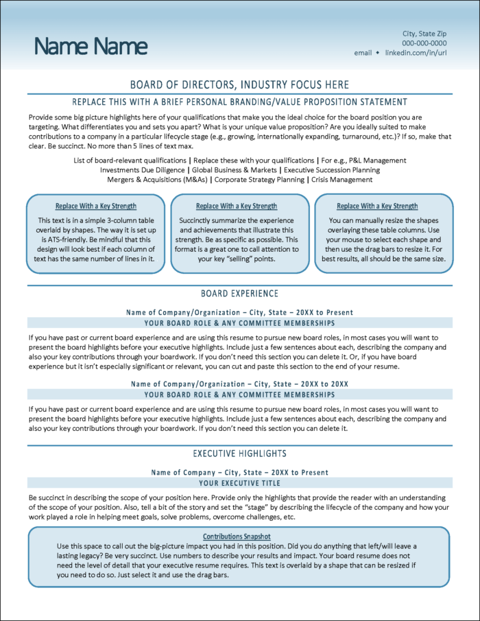 Board Pro Resume Page 1