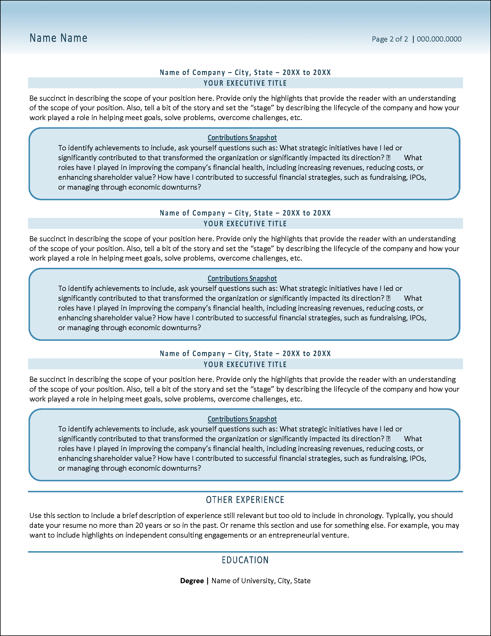 Board Pro Resume Page 2