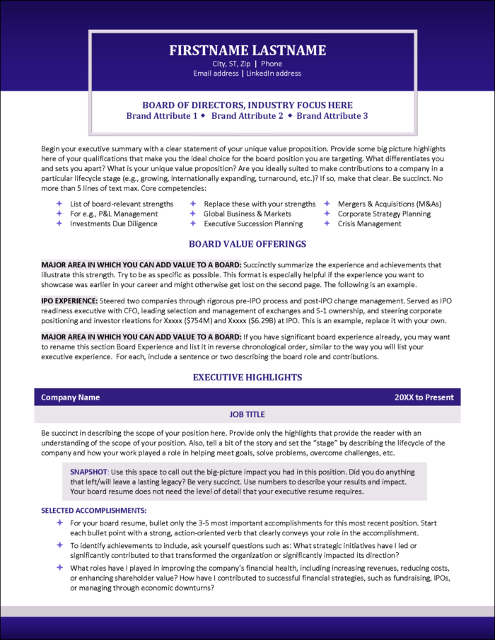 Board Star Resume Page 1