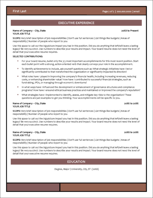 OnBoard Resume Page 2