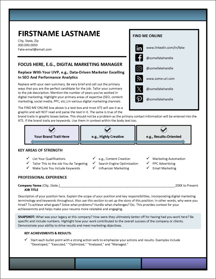 Digimark Resume Page 1