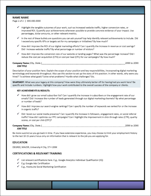 Digimark Resume Page 2