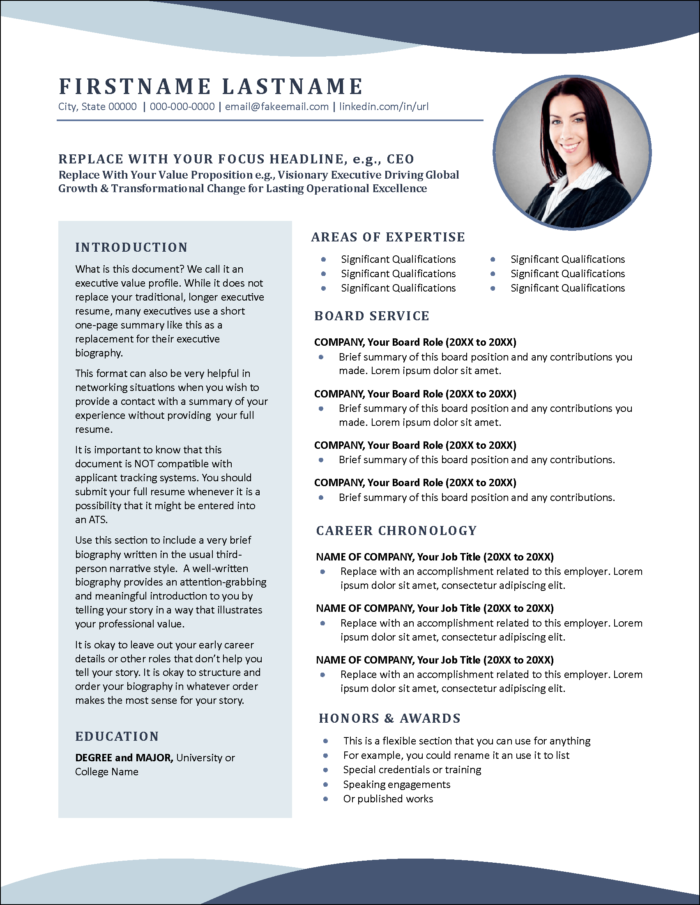 Executive Style Value Profile