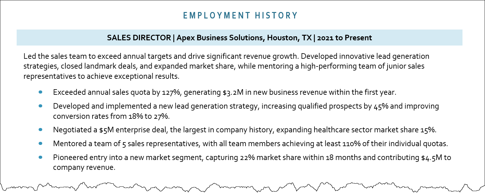 Example Resume Bullet Points