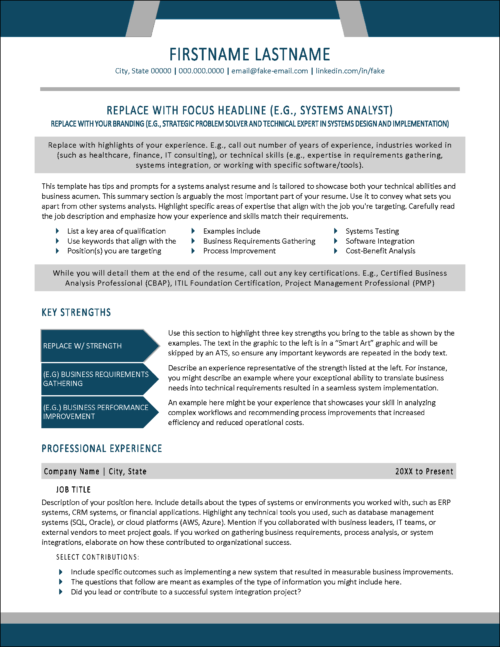 SystemsWise Systems Analyst Resume Page 1