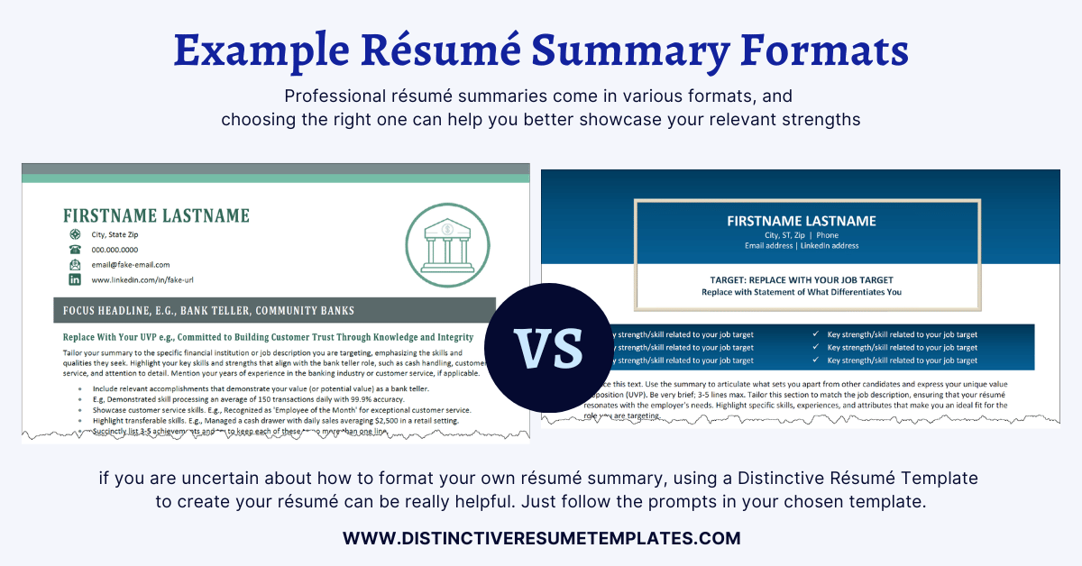 Example Resume Summary Formats from Templates