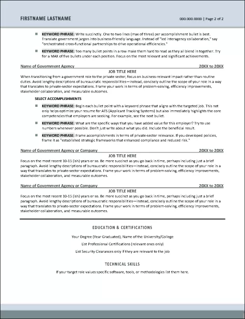 Beyond The Beltway Resume Page 2